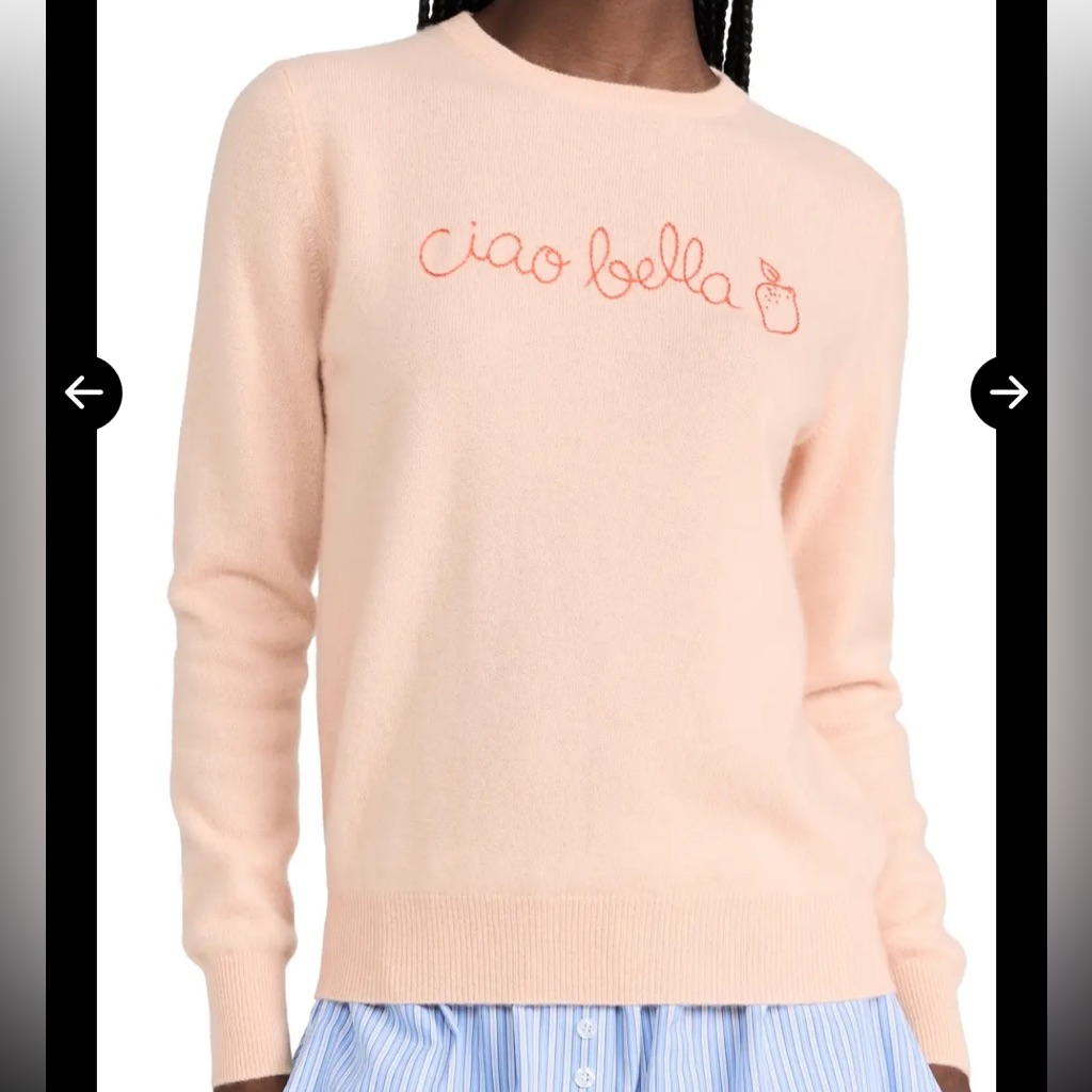Lingua Franca Ciao Bella With Lemon Cashmere Sweater